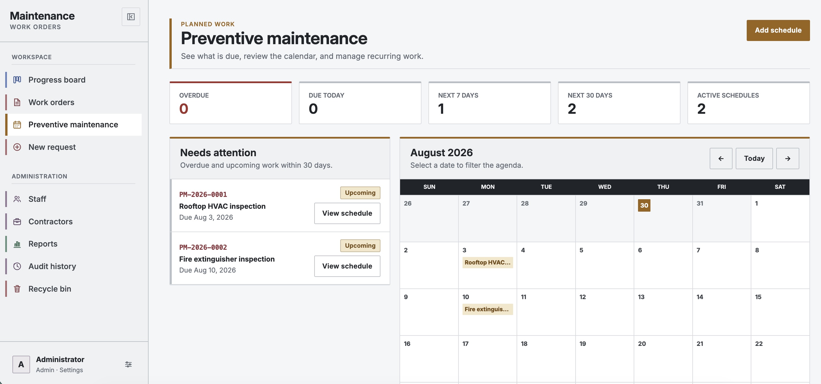 Calendar View and Scheduler